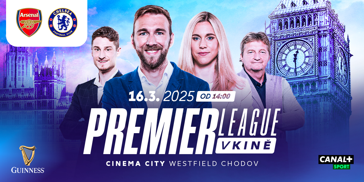 Šlágr Premier League na obřím plátně Cinema City v Praze